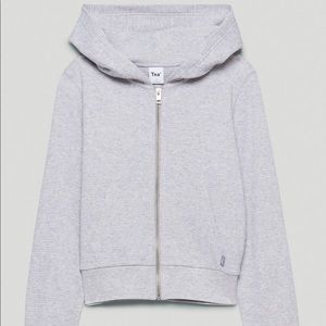 aritzia waffle zip up, size m